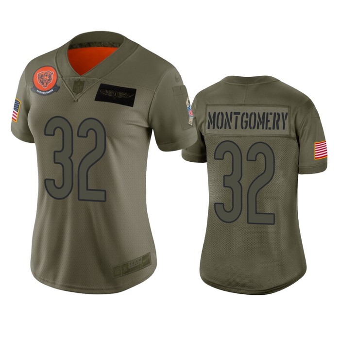 Womens Chicago Bears David Montgomery Camo 2019 Salute To Service Limited Jersey