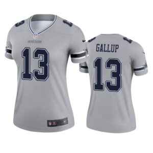 Womens Dallas Cowboys Michael Gallup Silver Inverted Legend Jersey - Cocomos