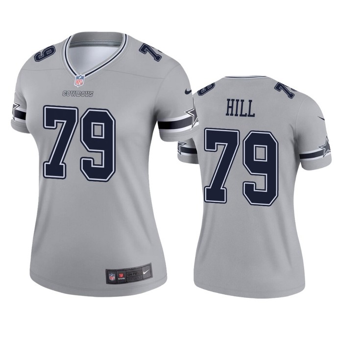 Womens Dallas Cowboys Trysten Hill Silver Inverted Legend Jersey - Cocomos