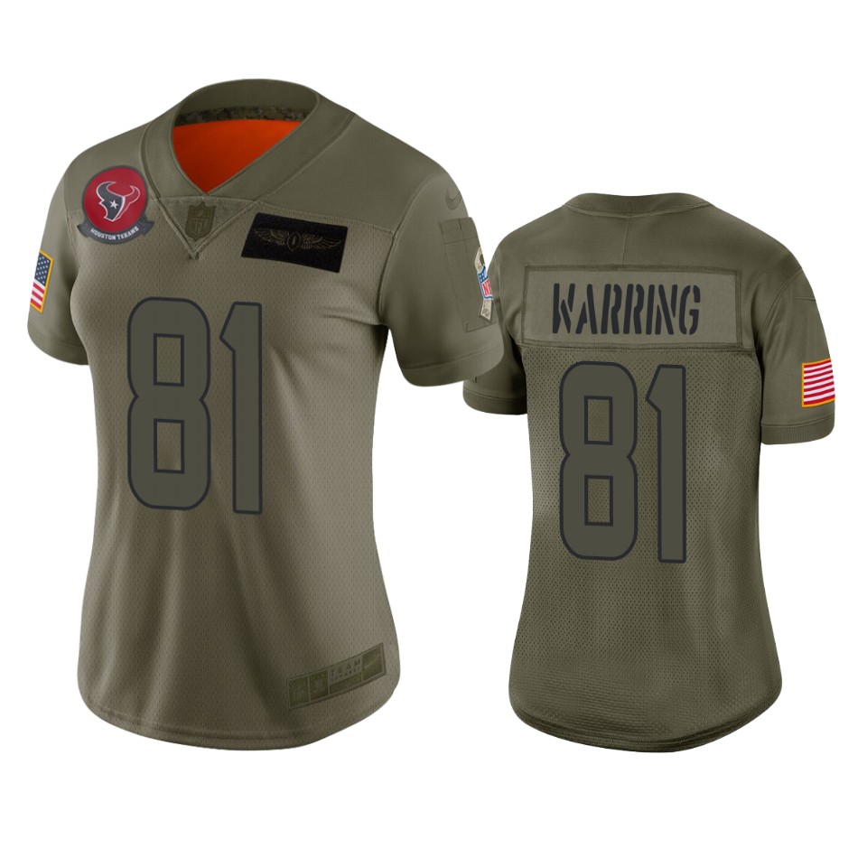 Womens Houston Texans Kahale Warring Camo 2019 Salute To Service Limited Jersey - Cocomos