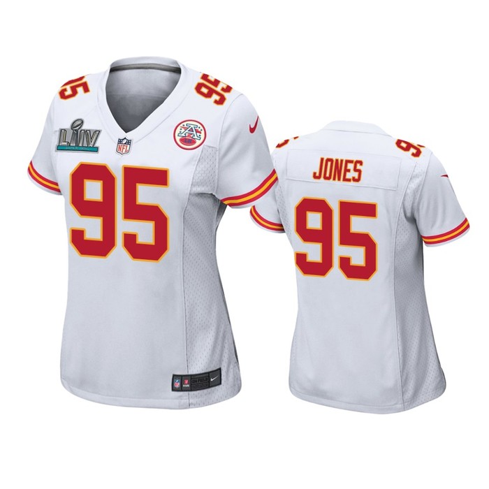 Womens Kansas City Chiefs Chris Jones White Super Bowl Liv Game Jersey