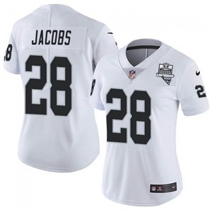 Womens Las Vegas Raiders White #28 Josh Jacobs 2020 Inaugural Season Vapor Untouchable Limited Stitched Jersey - Cocomos