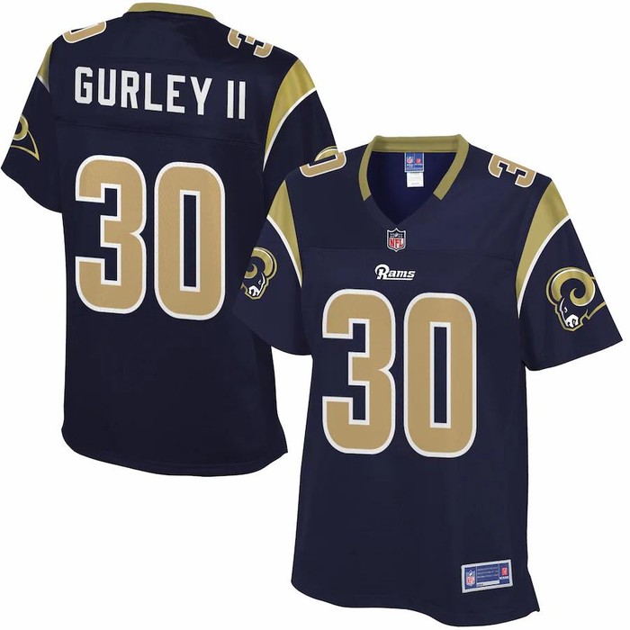 Womens Los Angeles Rams Todd Gurley Pro Line Navy Team Color Jersey - Cocomos