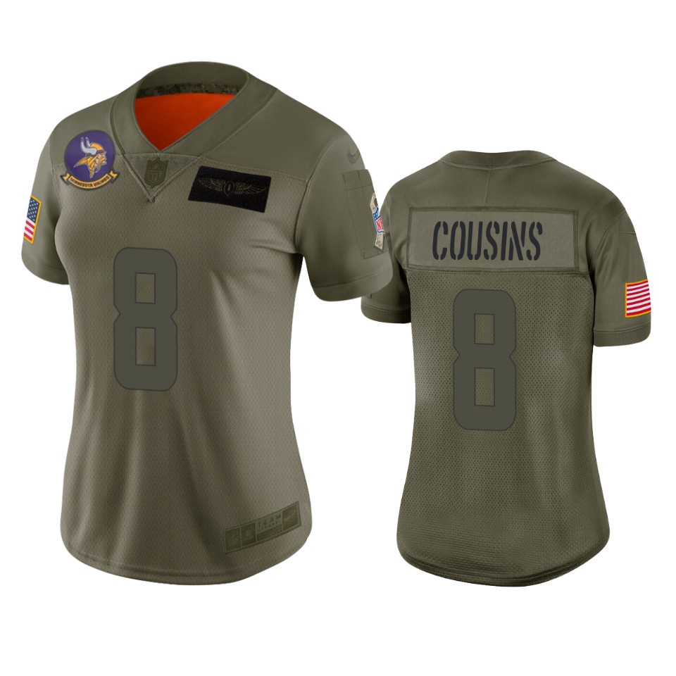 Womens Minnesota Vikings Kirk Cousins Camo 2019 Salute To Service Limited Jersey - Cocomos