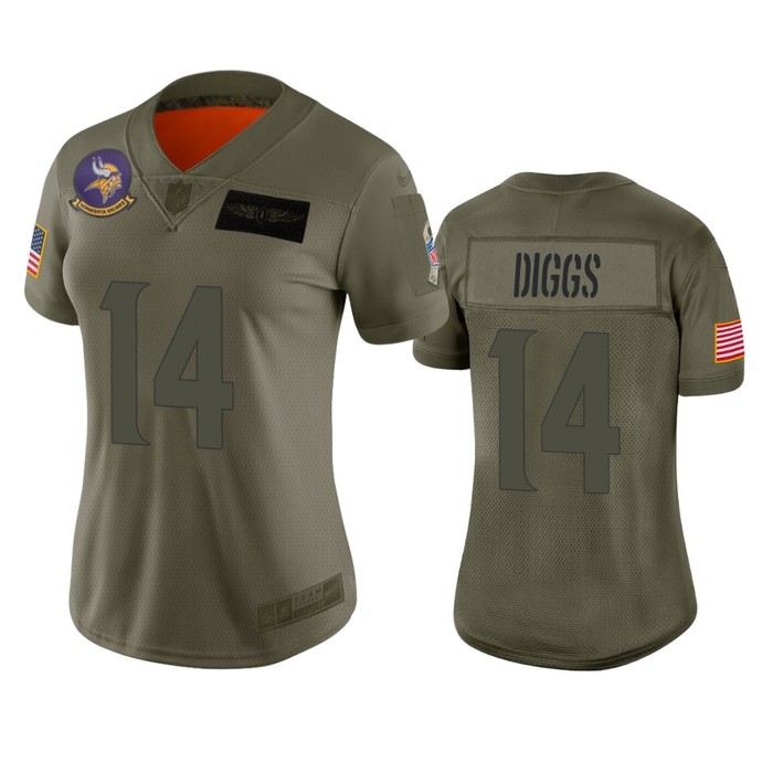 Womens Minnesota Vikings Stefon Diggs Camo 2019 Salute To Service Limited Jersey