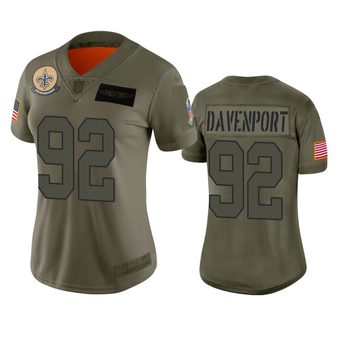 Womens New Orleans Saints Marcus Davenport Camo 2019 Salute To Service Limited Jersey