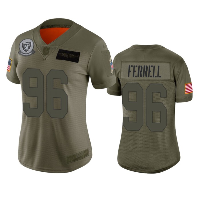 Womens Oakland Raiders Clelin Ferrell Camo 2019 Salute To Service Limited Jersey