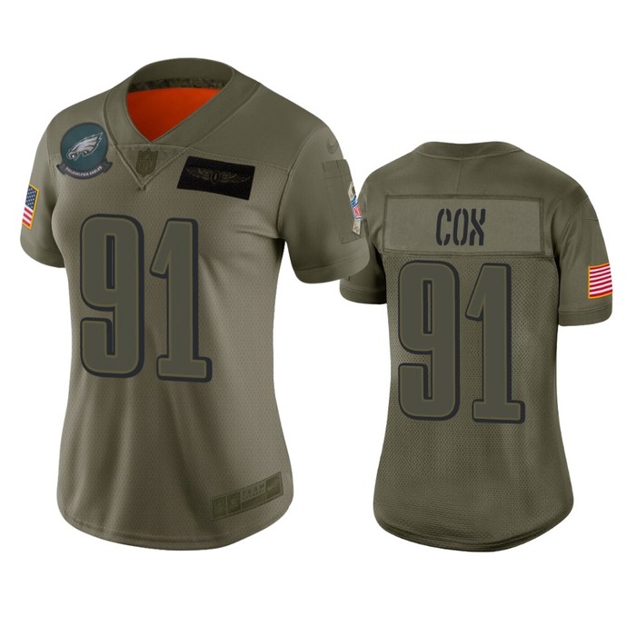 Womens Philadelphia Eagles Fletcher Cox Camo 2019 Salute To Service Limited Jersey - Cocomos