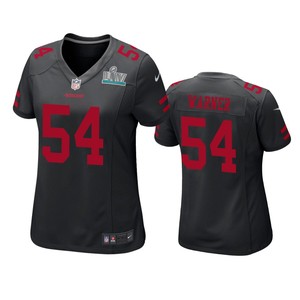 Womens San Francisco 49ers Fred Warner Black Super Bowl Liv Game Jersey - Cocomos