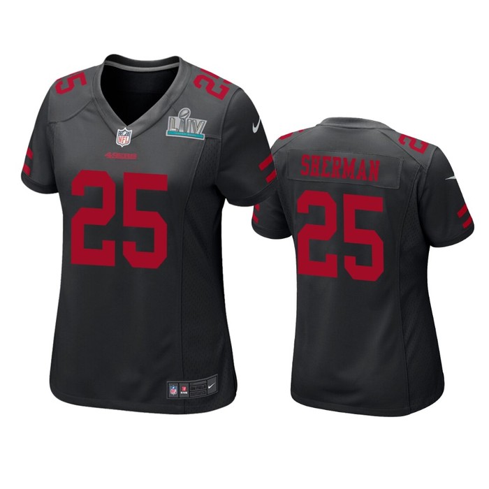 Womens San Francisco 49ers Richard Sherman Black Super Bowl Liv Game Jersey