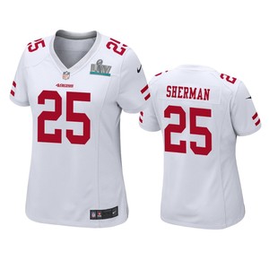 Womens San Francisco 49ers Richard Sherman White Super Bowl Liv Game Jersey