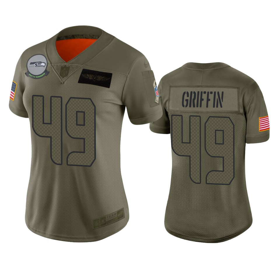 Womens Seattle Seahawks Shaquem Griffin Camo 2019 Salute To Service Limited Jersey - Cocomos