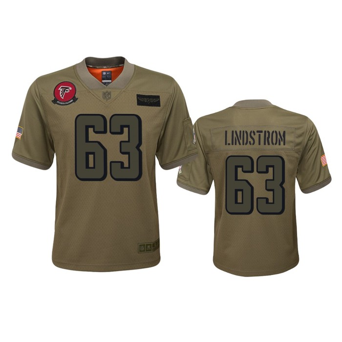 Youth Atlanta Falcons Chris Lindstrom Camo 2019 Salute To Service Jersey