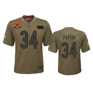 Youth Chicago Bears Walter Payton Camo 2019 Salute To Service Game Jersey - Cocomos