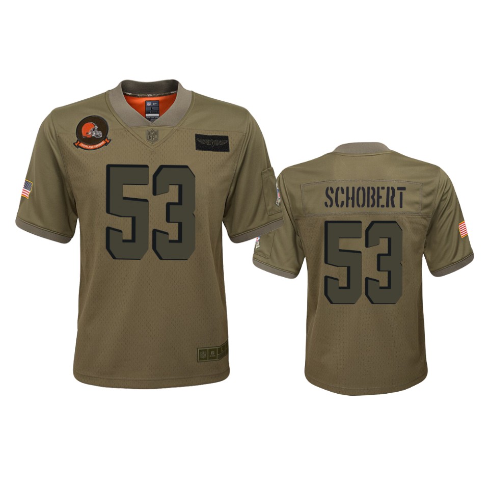 Youth Cleveland Browns Joe Schobert Camo 2019 Salute To Service Game Jersey - Cocomos