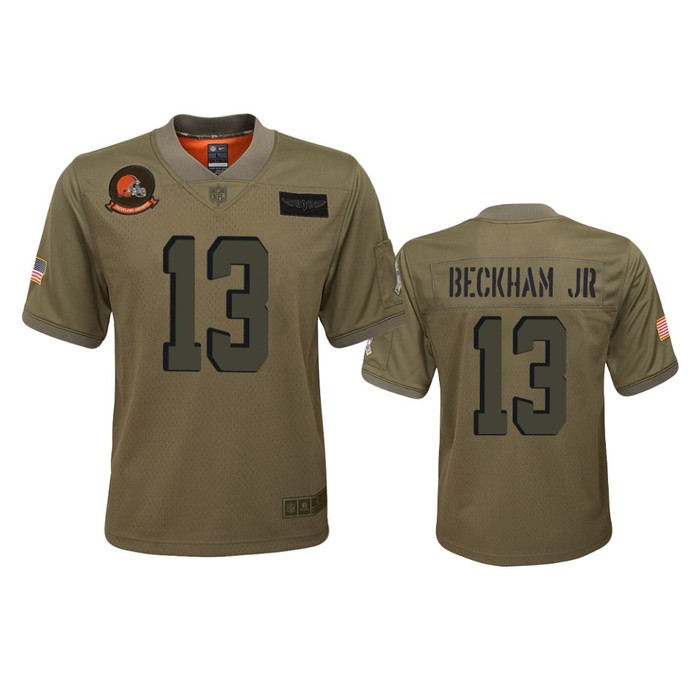 Youth Cleveland Browns Odell Beckham Jr. Camo 2019 Salute To Service Game Jersey