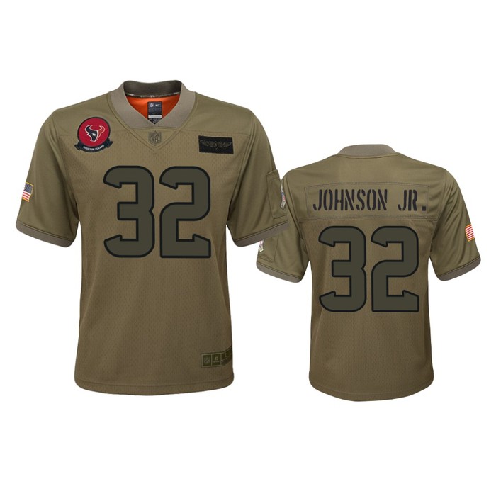 Youth Houston Texans Lonnie Johnson Jr. Camo 2019 Salute To Service Game Jersey - Cocomos