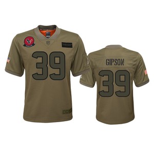 Youth Houston Texans Tashaun Gipson Camo 2019 Salute To Service Game Jersey - Cocomos