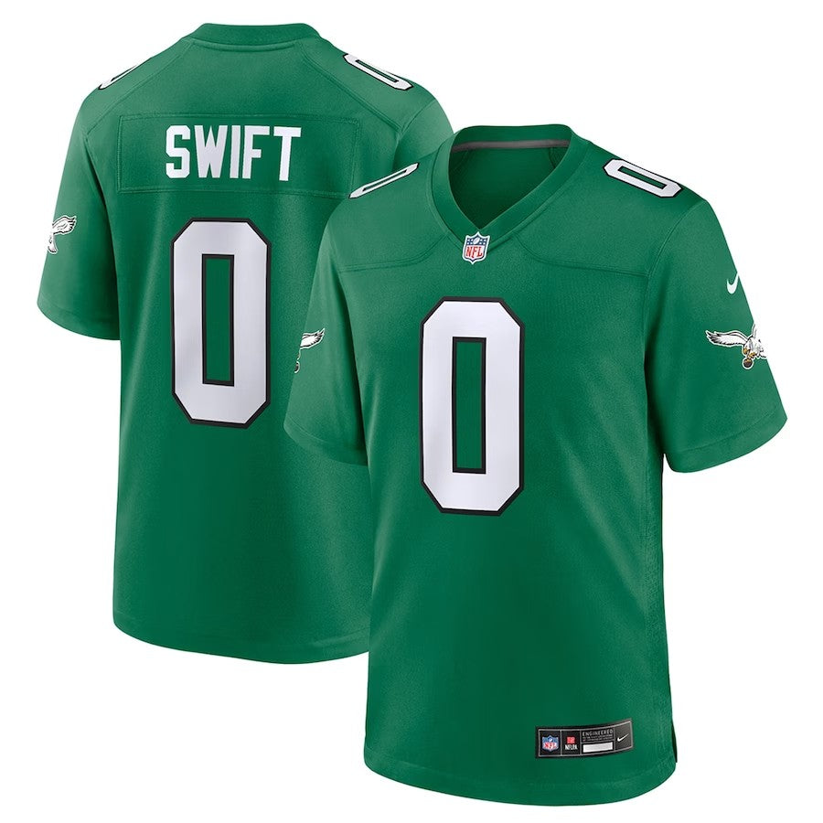 Youth Philadelphia Eagles #0 D'andre Swift Alternate Player Game Jersey - Kelly Green - Cocomos