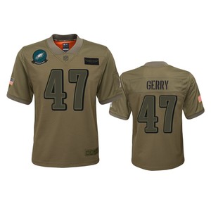 Youth Philadelphia Eagles Nathan Gerry Camo 2019 Salute To Service Game Jersey - Cocomos