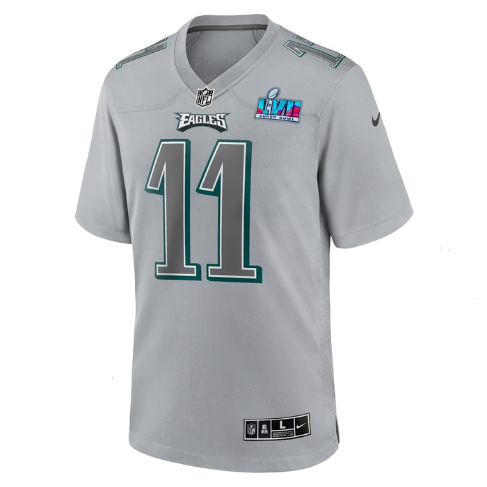 A.J. Brown Philadelphia Eagles Nike Super Bowl LVII Patch Atmosphere Fashion Game Jersey - Gray