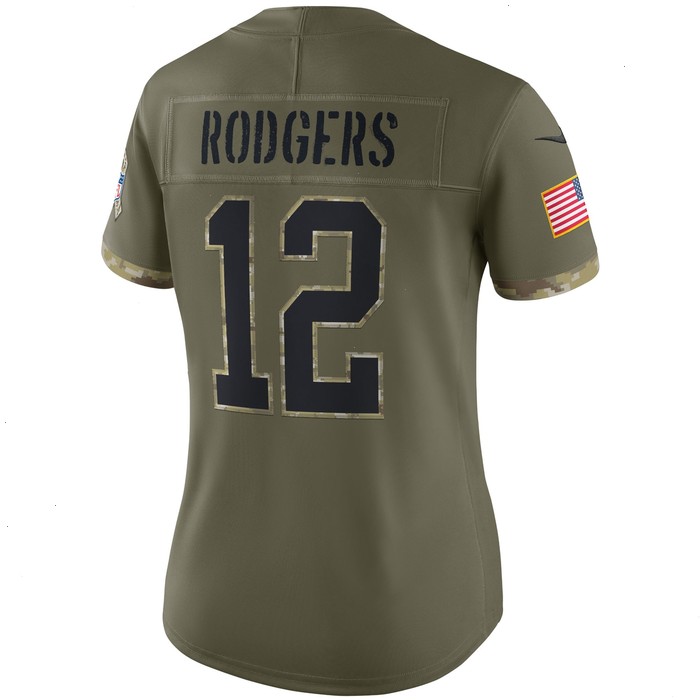 Aaron Rodgers Green Bay Packers Nike Women's 2022 Salute To Service Limited Jersey - Olive