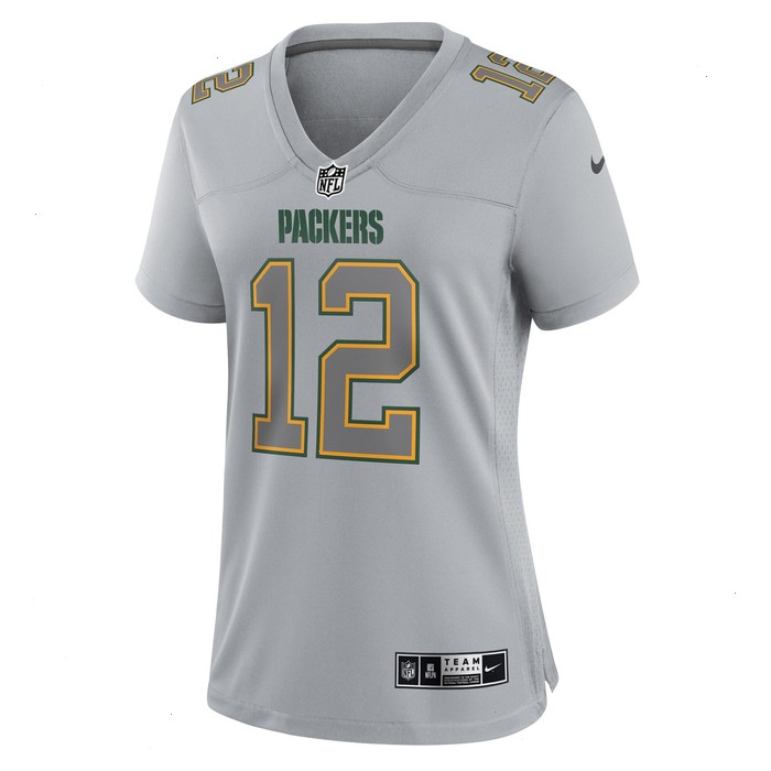 Aaron Rodgers Green Bay Packers Nike Women's Atmosphere Fashion Game Jersey - Gray