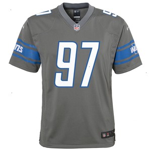 Aidan Hutchinson Detroit Lions Nike Youth Game Jersey - Steel