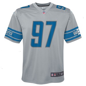 Aidan Hutchinson Detroit Lions Nike Youth Inverted Game Jersey - Silver