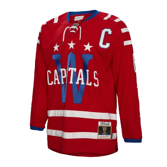 Alexander Ovechkin Washington Capitals Mitchell & Ness 2015 Captain Patch Blue Line Player Jersey - Red