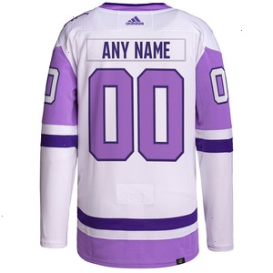 Anaheim Ducks adidas Hockey Fights Cancer Primegreen Authentic Custom Jersey - White/Purple