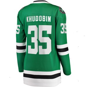 Anton Khudobin Dallas Stars Fanatics Branded Women's Home Breakaway Player Jersey - Kelly Green