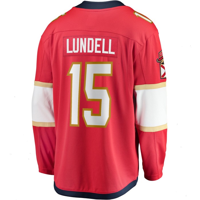 Anton Lundell Florida Panthers Fanatics Branded Home Breakaway Player Jersey - Red