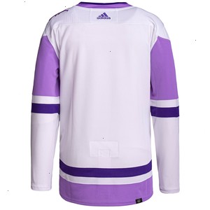 Arizona Coyotes adidas Hockey Fights Cancer Primegreen Authentic Blank Practice Jersey - White/Purple