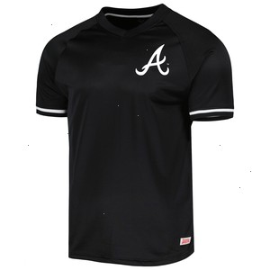 Atlanta Braves Stitches Black Raglan V-Neck Jersey