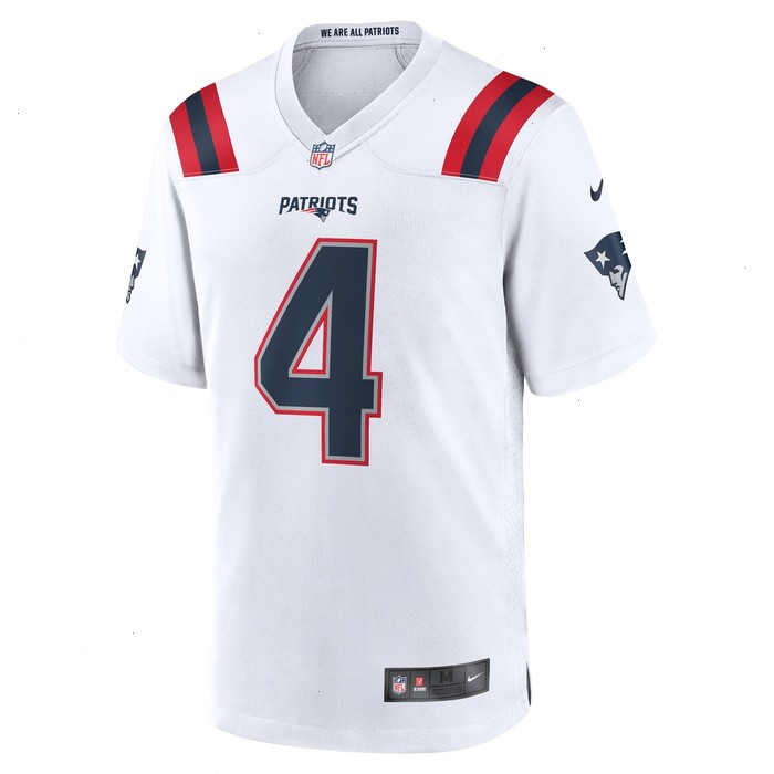 Bailey Zappe New England Patriots Nike Game Player Jersey - White