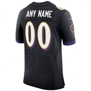 Baltimore Ravens Nike Speed Machine Elite Custom Jersey - Black