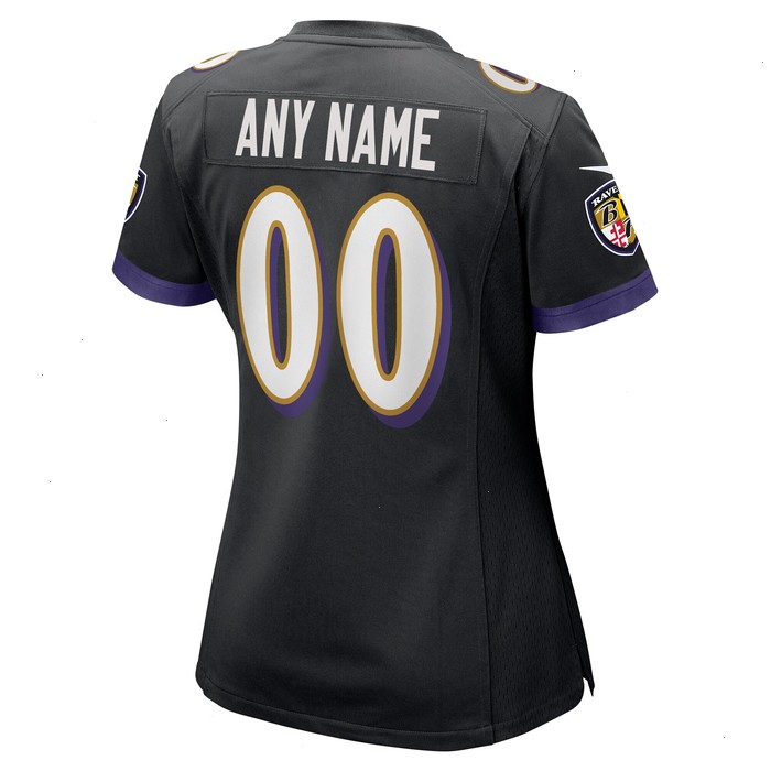 Baltimore Ravens Nike Women's Alternate Custom Game Jersey - Black