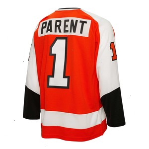 Bernie Parent Philadelphia Flyers Mitchell & Ness 1974/75 Blue Line Player Jersey - Orange