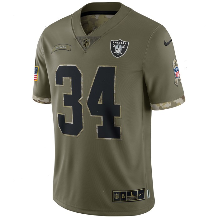 Bo Jackson Las Vegas Raiders 2022 Salute To Service Retired Player Limited Jersey - Olive