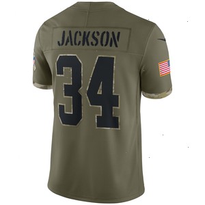 Bo Jackson Las Vegas Raiders 2022 Salute To Service Retired Player Limited Jersey - Olive