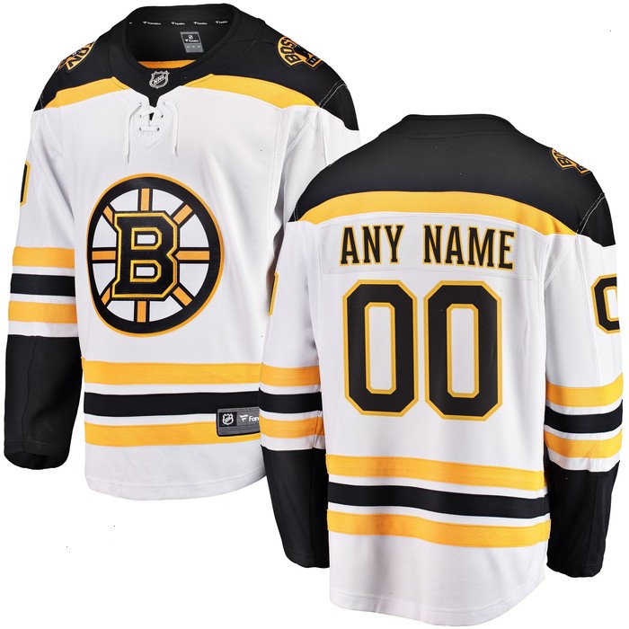 Boston Bruins Fanatics Branded Away Breakaway Custom Jersey - White