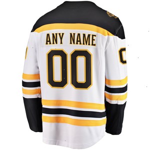 Boston Bruins Fanatics Branded Away Breakaway Custom Jersey - White