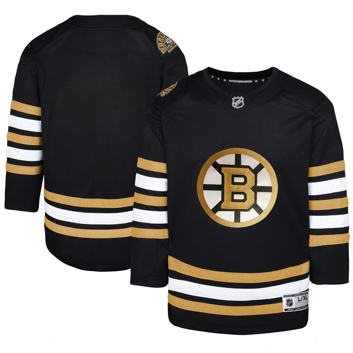 Boston Bruins Youth 100th Anniversary Premier Jersey - Black