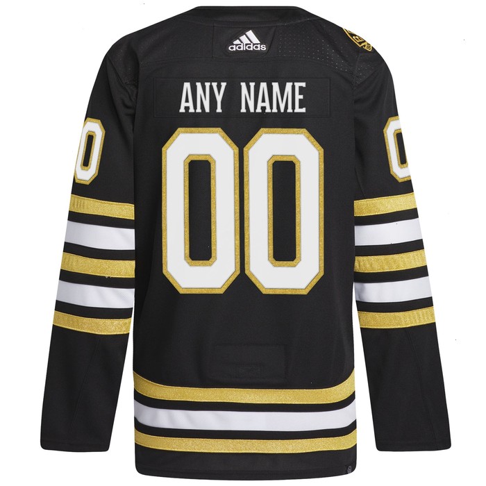 Boston Bruins adidas 100th Anniversary Primegreen Authentic Custom Jersey - Black