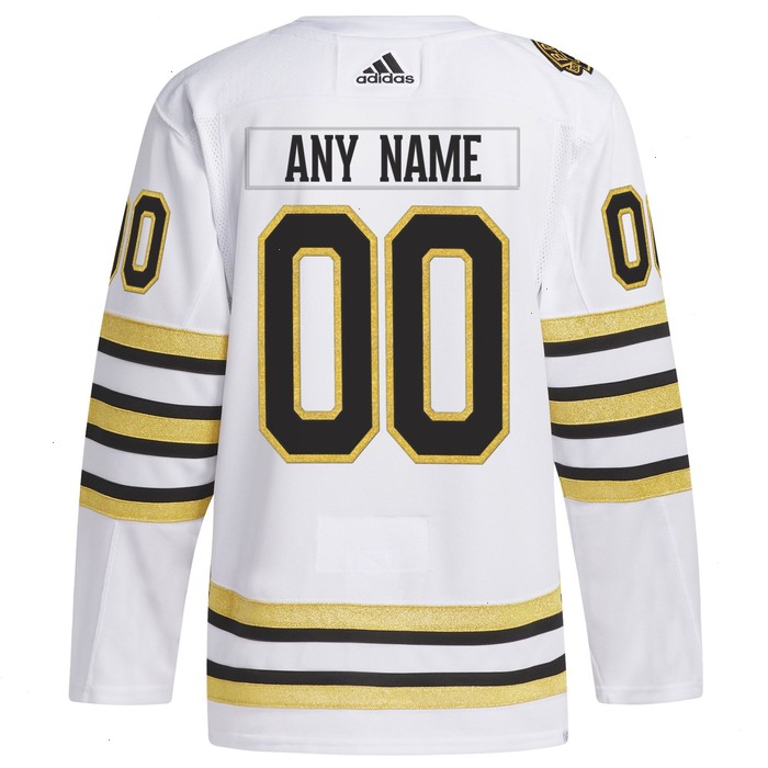 Boston Bruins adidas 100th Anniversary Primegreen Authentic Custom Jersey - White