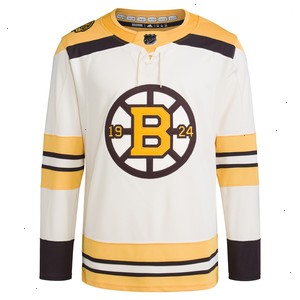 Boston Bruins adidas 100th Anniversary Primegreen Authentic Jersey - Cream