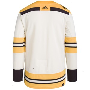  Boston Bruins adidas 100th Anniversary Primegreen Authentic Jersey - Cream