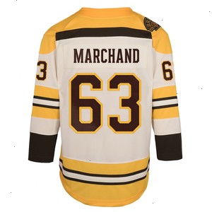 Brad Marchand Boston Bruins Youth 100th Anniversary Premier Player Jersey - Cream