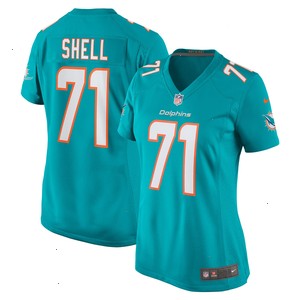 Brandon Shell Miami Dolphins Nike Women's Home Game Player Jersey - Aqua